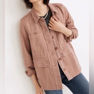Madewell SZ M (Re)sourced BioFibre™ Button Chore Jacket Mauve